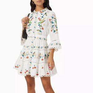 Farm Rio Pitanga Embroidered Belted Minidress SIZE S#2305 worn once.